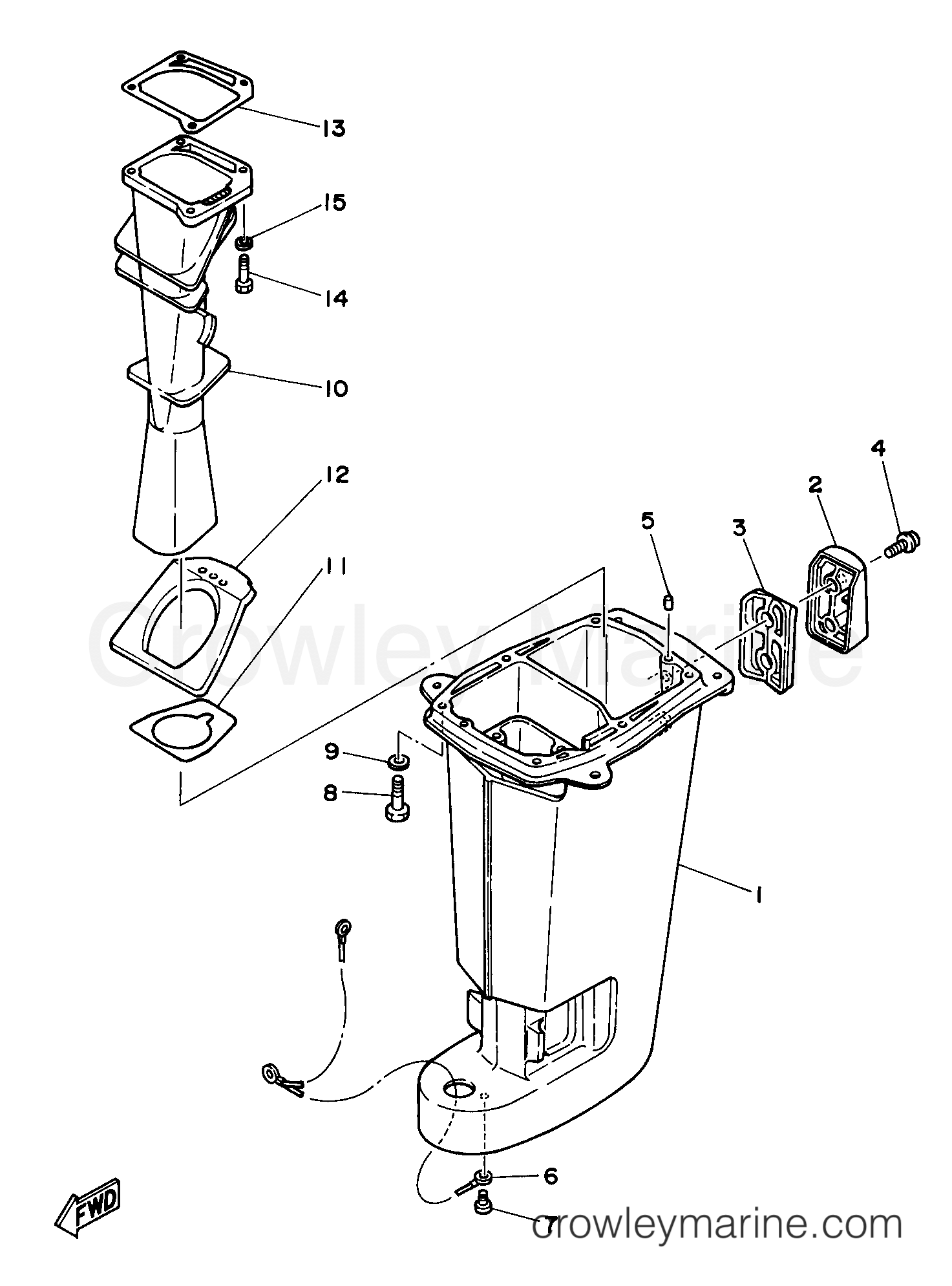 Yamaha Motors 25ELHW - UPPER CASING