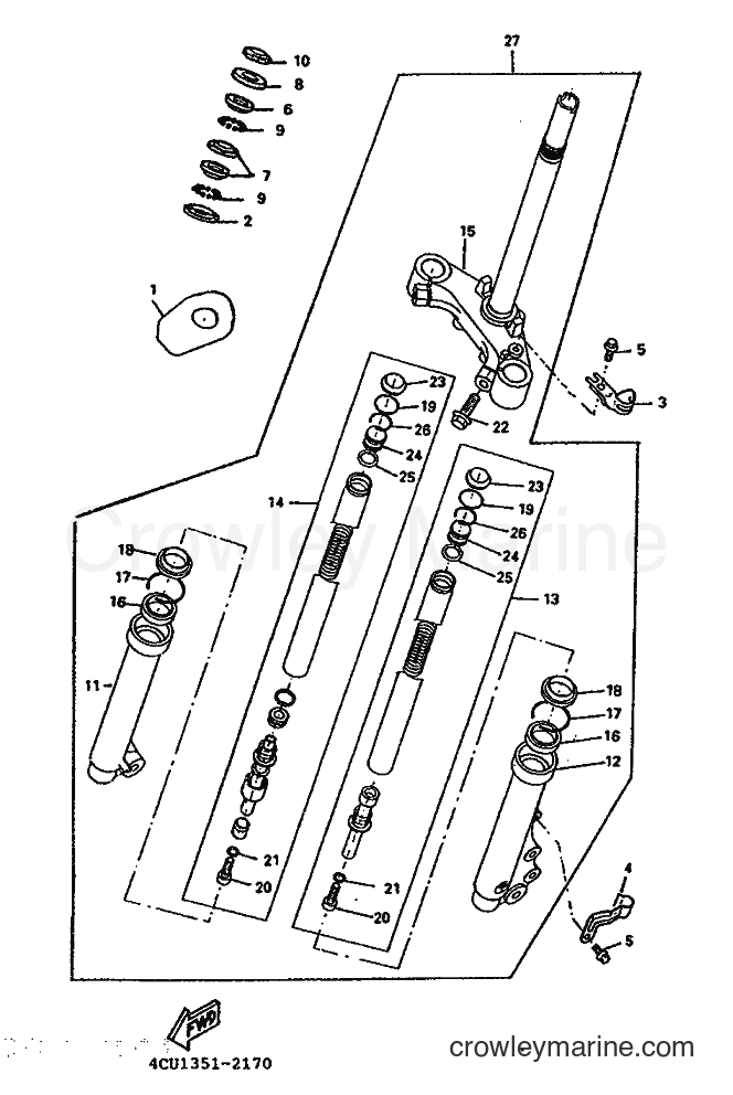 1995 Scooter YE80 - YE80 (4JC4) [999] - FRONT FORK