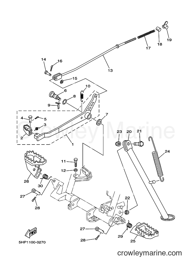 2007 Dirt Bike TT-R125E - TT-R125E (1B2L) [010] - STAND & FOOTREST