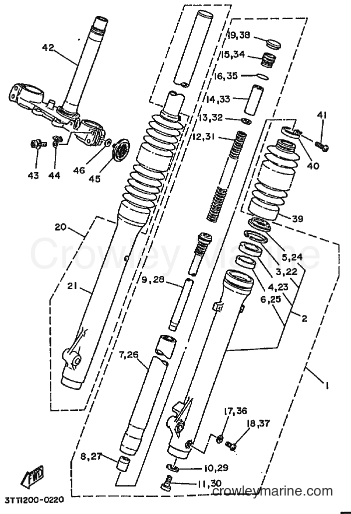 1992 Dirt Bike DT175 - DT175 (3FJ5) [010] - FRONT FORK