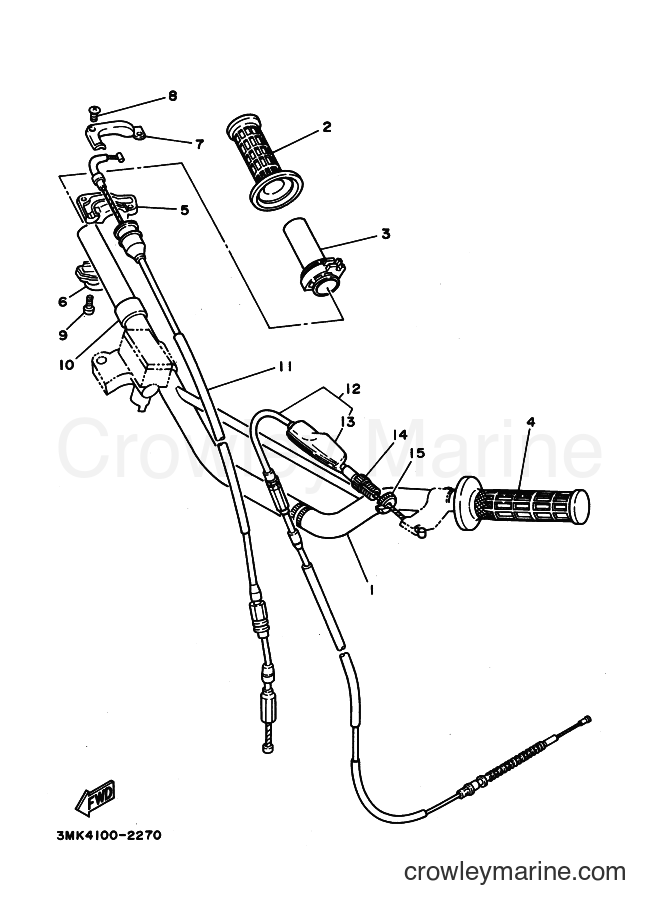 1992 Dirt Bike YZ80 - YZ80 (3MM4) [020] - STEERING HANDLE & CABLE