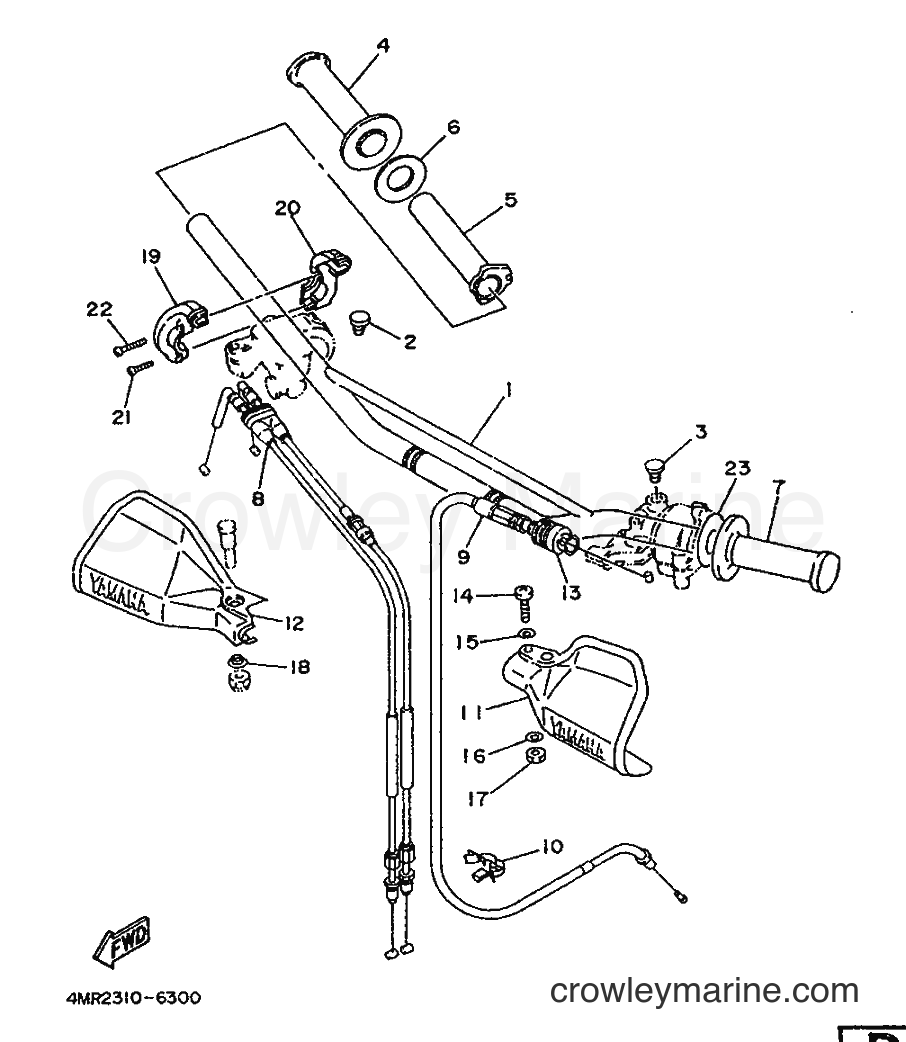 1996 Dirt Bike TT250R - TT250R (4MR2) [999] - STEERING HANDLE & CABLE