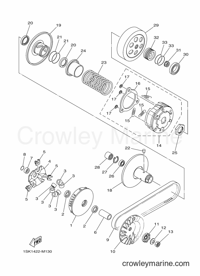 2013 Scooter AL125FC - AL125FC (1SK1) [010] - CLUTCH