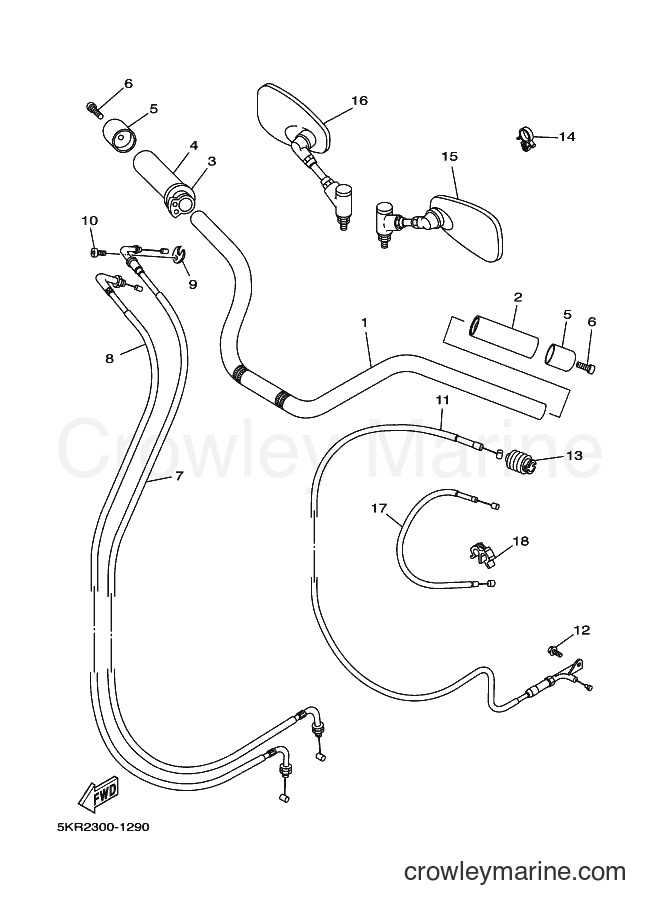 Yamaha Motors XVS250 (5KR2) [050] - STEERING HANDLE & CABLE