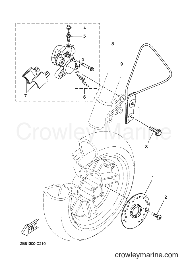 Yamaha Motors CW50L (2B68) [020] - FRONT BRAKE CALIPER