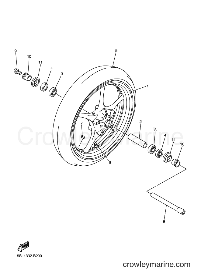 2007 Sport Bike YZF-R6S - YZF-R6S (4P66) [010] - FRONT WHEEL