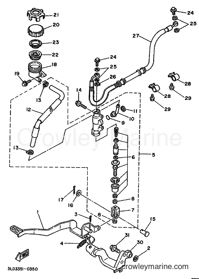 1992 Dirt Bike XTZ750 - XTZ750 (3LD5) [999] - REAR MASTER CYLINDER
