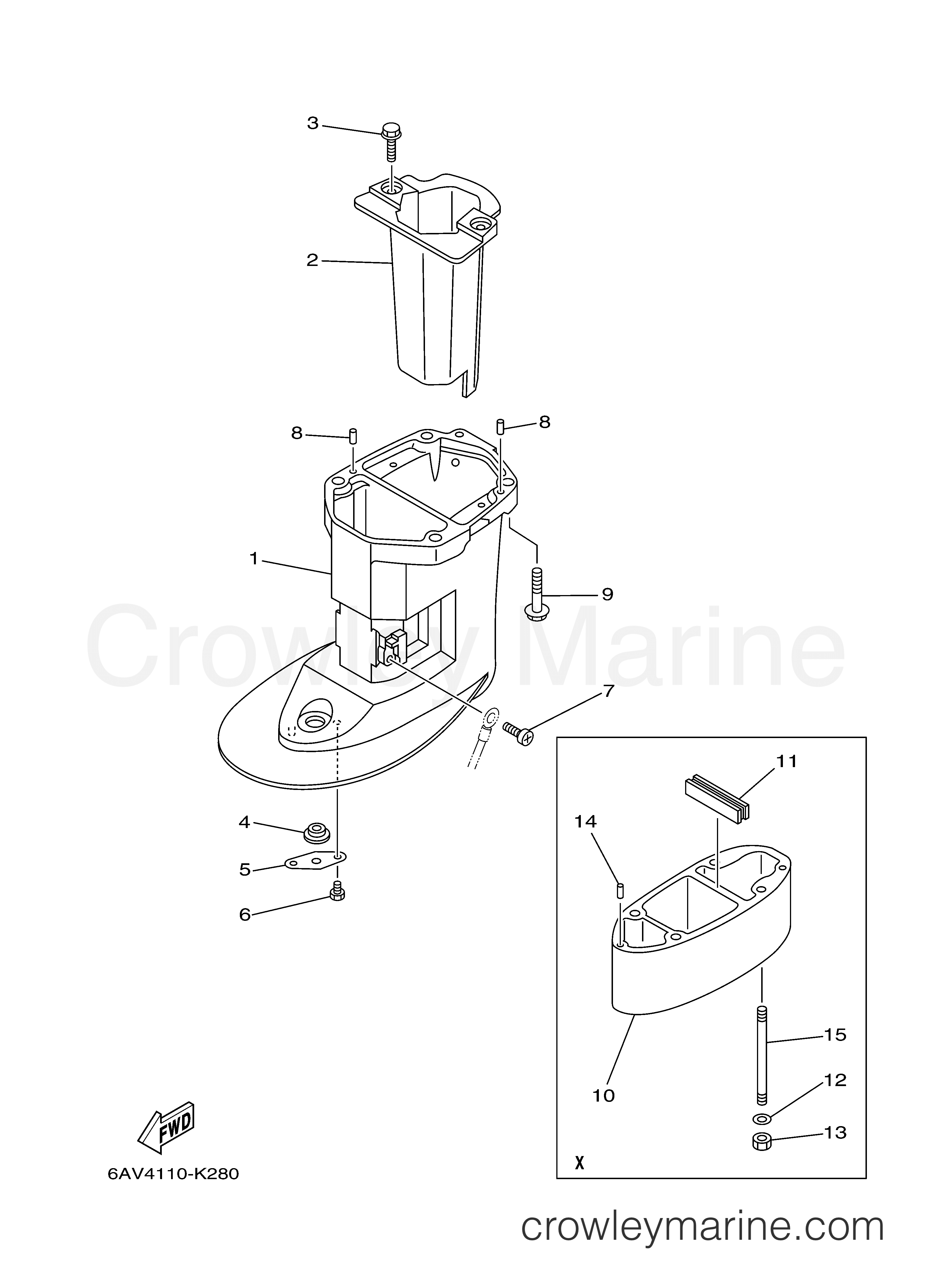Yamaha Motors T9.9GEXH - UPPER CASING