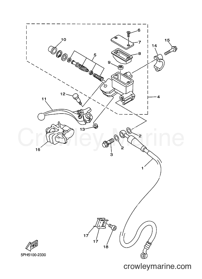 2002 Dirt Bike WR250F - WR250F (5PH6) [080] - FRONT MASTER CYLINDER