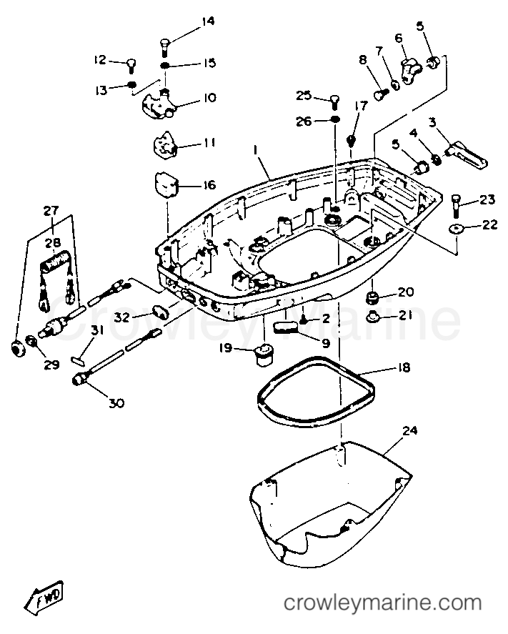 Yamaha Motors 40SD-JD - BOTTOM COWLING