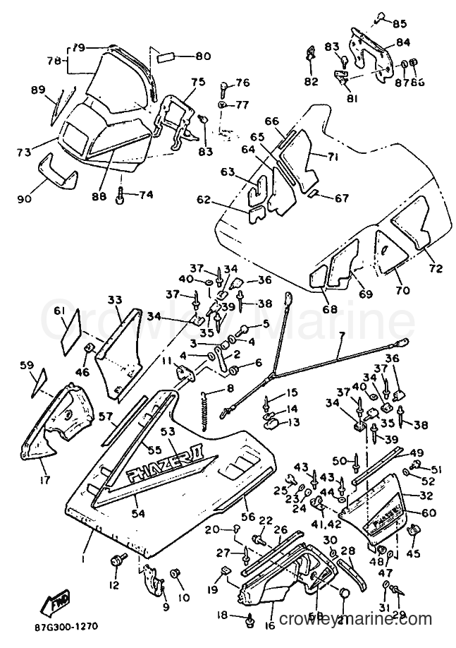 1991 Snowmobile PZ480 - PZ480 (87G2) [010] - SHROUD & WINDSHIELD