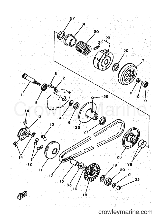 1996 Scooter YA50R - YA50R (4PC5) [010] - CLUTCH
