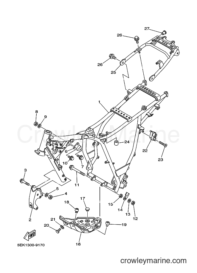 1999 Dirt Bike TW125 - TW125 (5EK2) [010] - FRAME