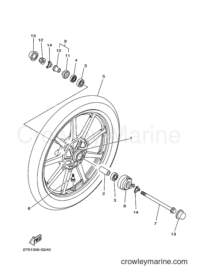 2008 Street Bike YB125SPD - YB125SPD (27S1) [010] - FRONT WHEEL
