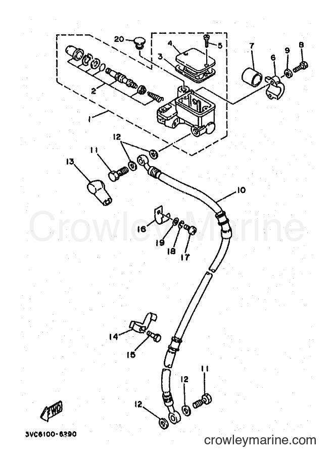 1997 Dirt Bike RT180 - RT180 (4BN6) [010] - FRONT MASTER CYLINDER