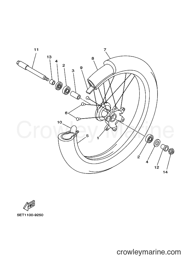 2000 Dirt Bike YZ125 - YZ125 (5HD2) [020] - FRONT WHEEL