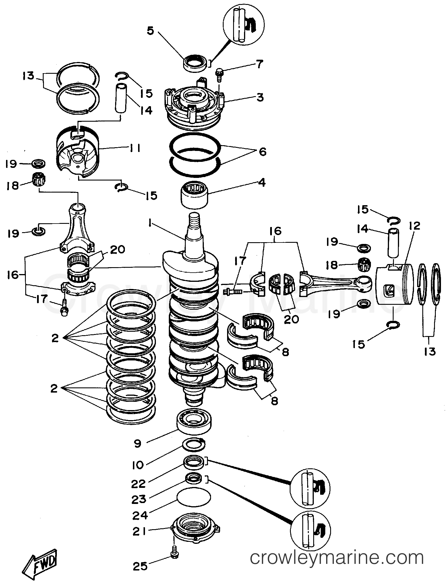 Yamaha Motors P200TLRS - CRANKSHAFT PISTON