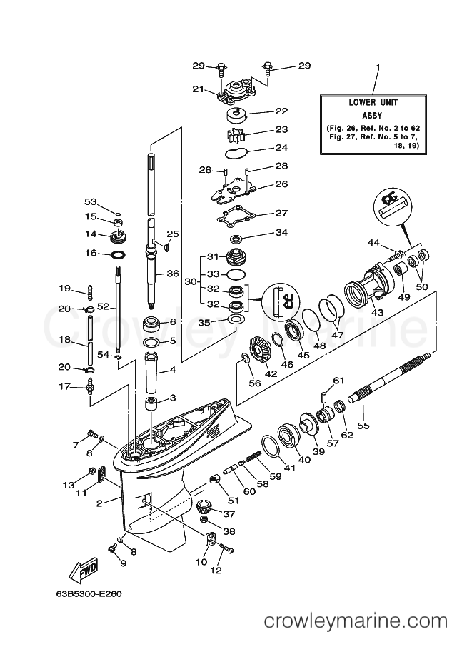 Yamaha Motors 40Y (68PD) [020] - LOWER CASING & DRIVE 1