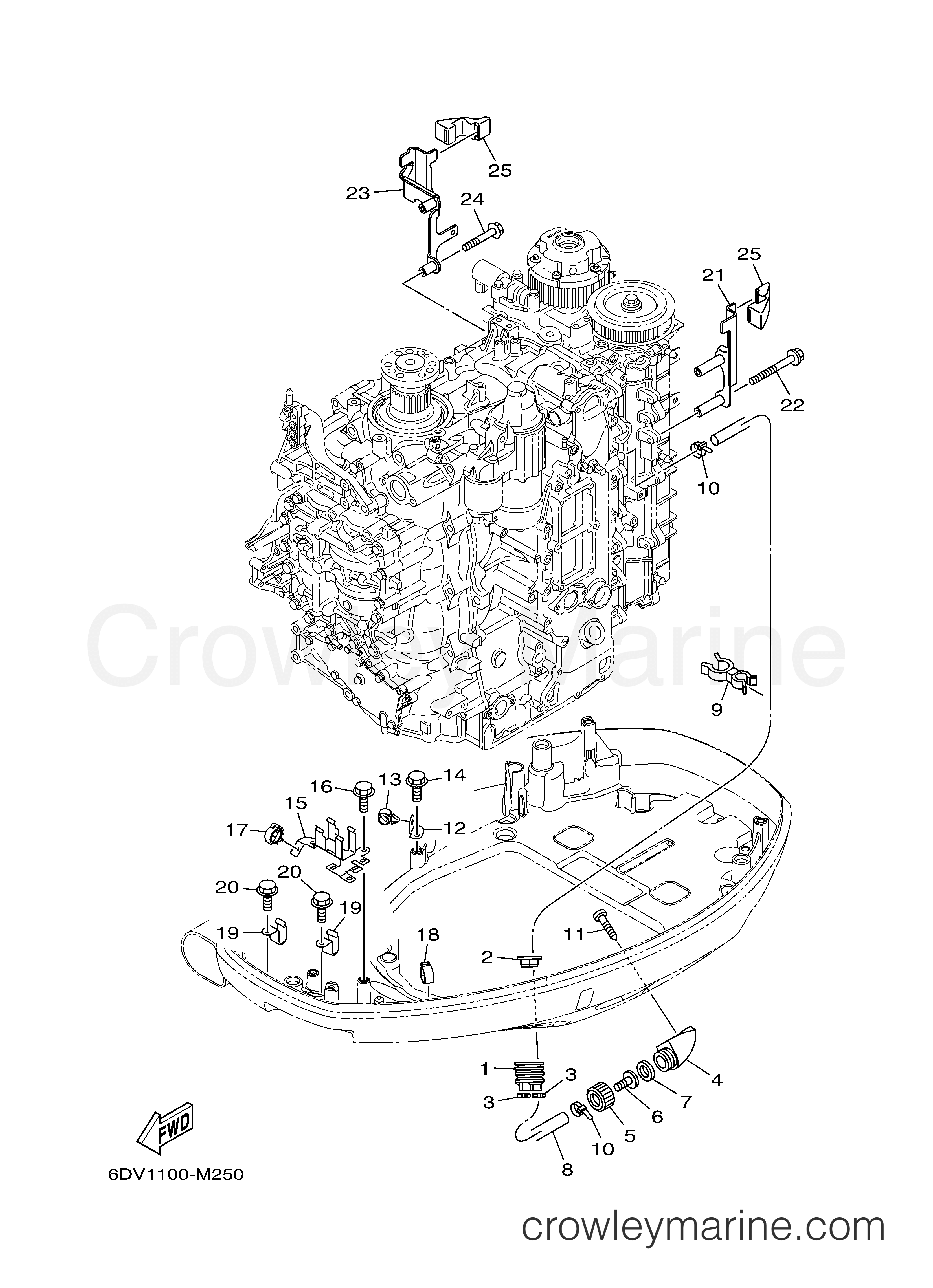 Yamaha Motors F200XCA - BOTTOM COWLING 3