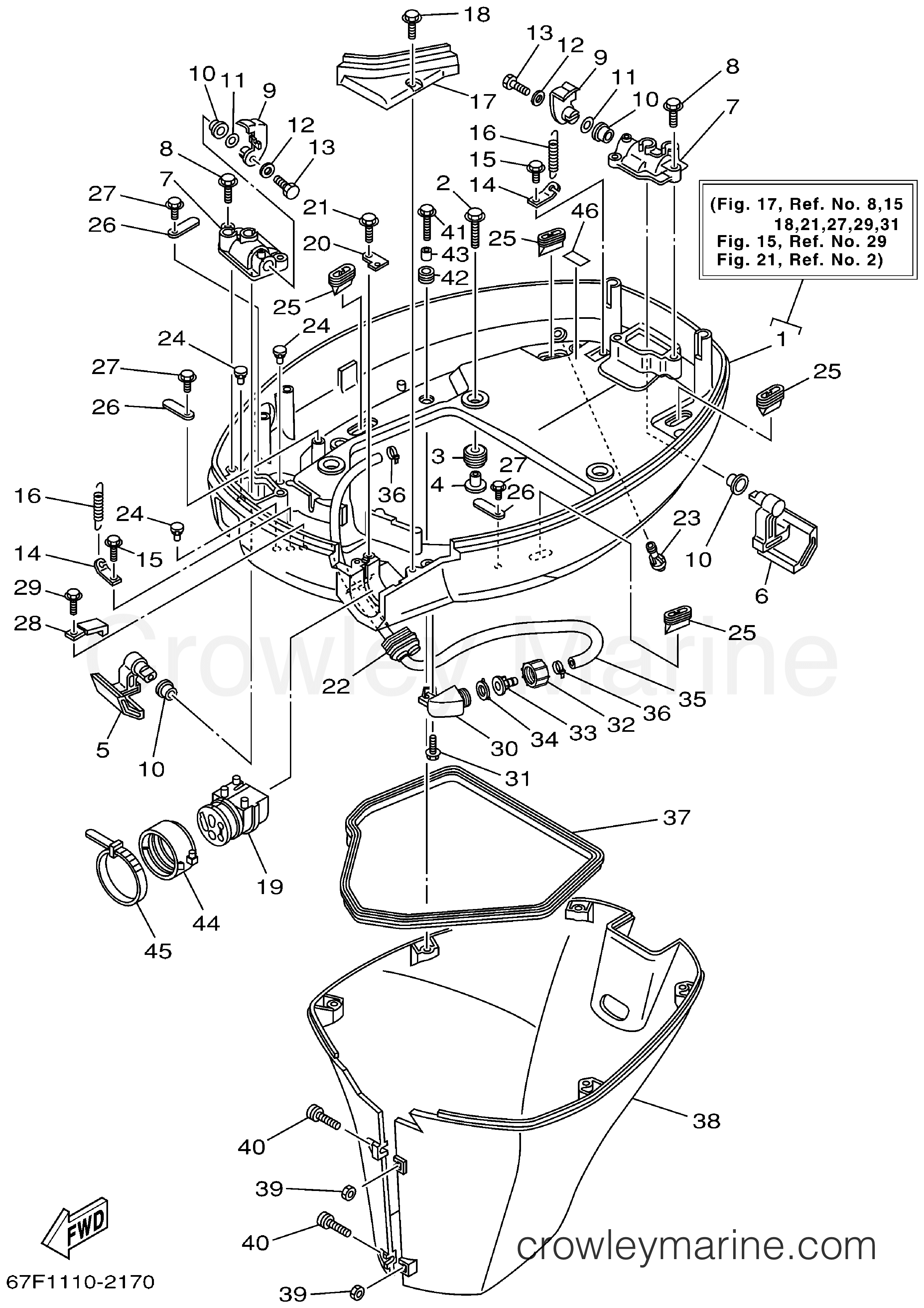 Yamaha Motors F80TLRA - BOTTOM COWLING