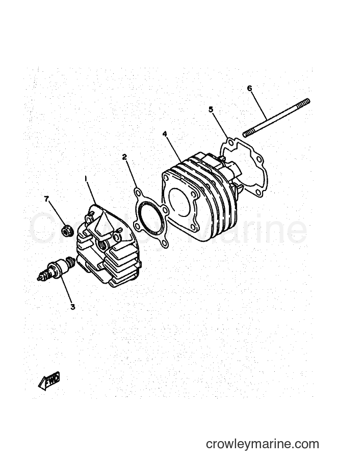1996 Scooter YA50R - YA50R (4PC5) [010] - CYLINDER HEAD