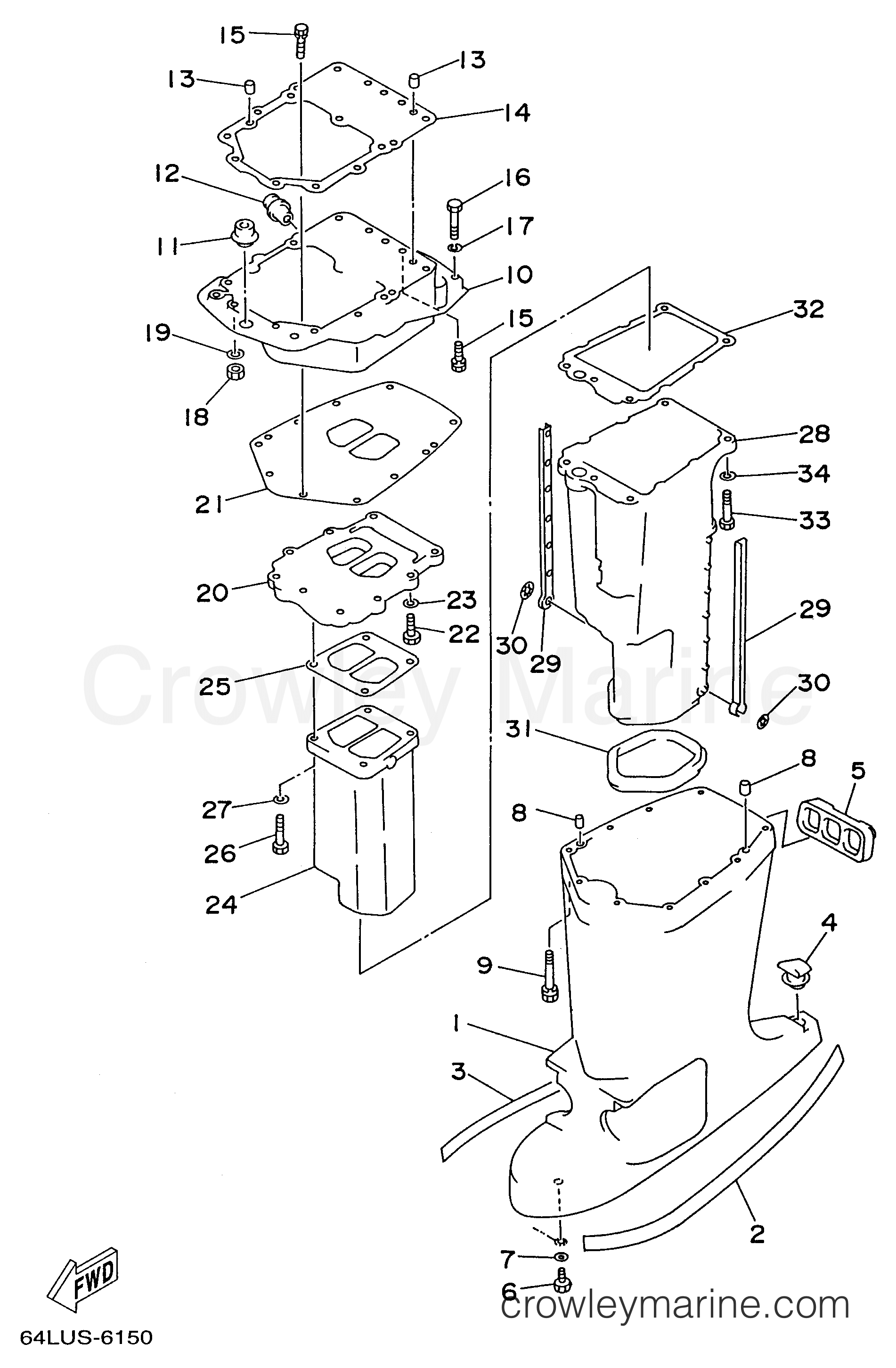 Yamaha Motors P200TLRV - UPPER CASING