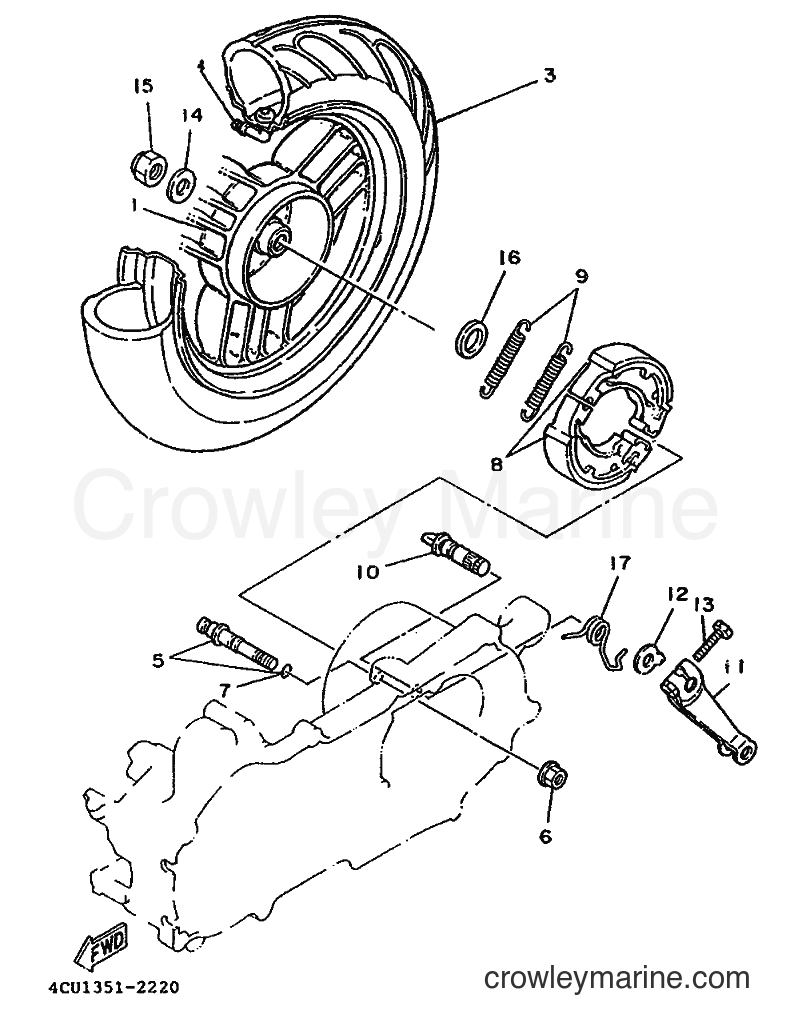 1995 Scooter YE80 - YE80 (4JC4) [999] - REAR WHEEL