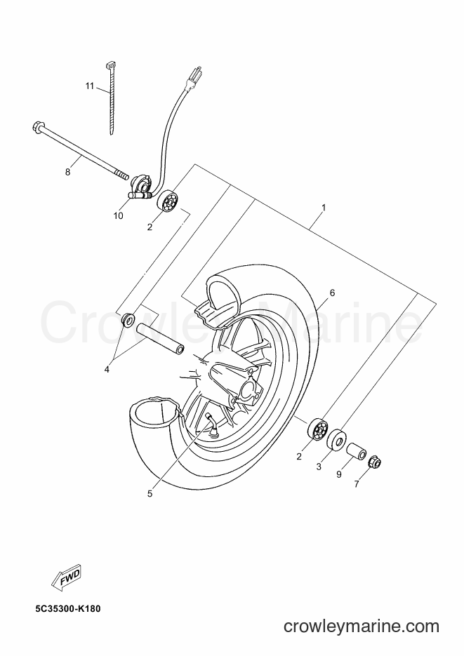 Yamaha Motors YN50F (5C38) [080] - FRONT WHEEL