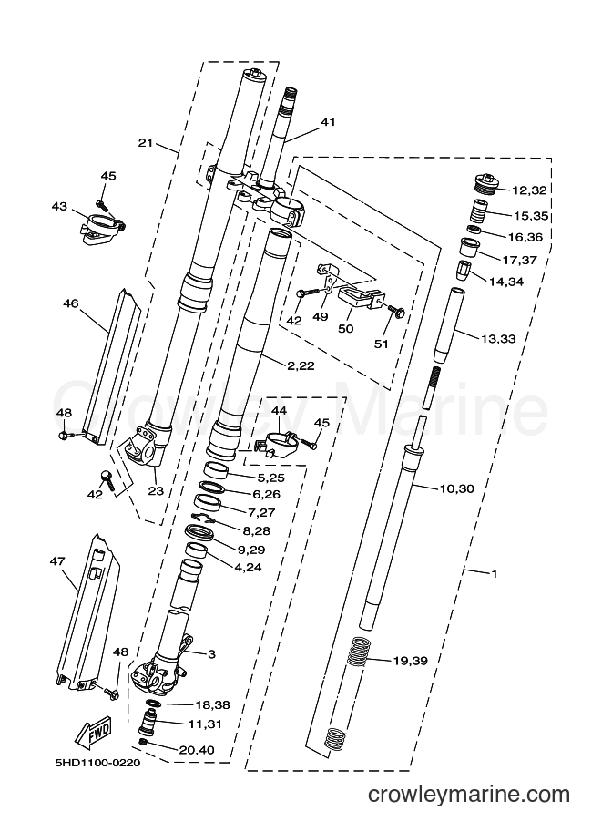 2000 Dirt Bike YZ125 - YZ125 (5HD2) [020] - FRONT FORK