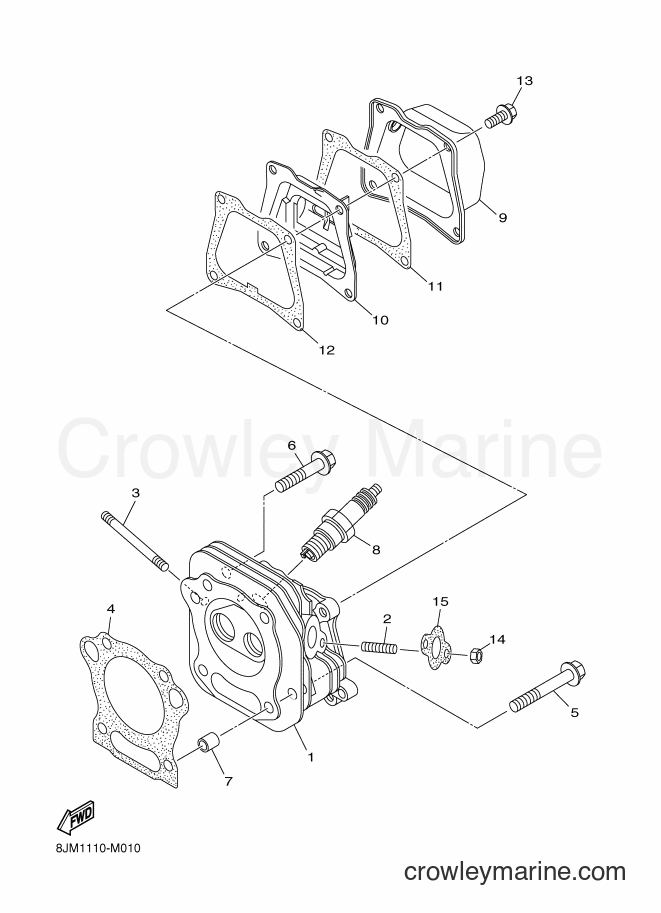 2013 Snowmobile SRX120 - SRX120 (8JM1) [010] - CYLINDER HEAD