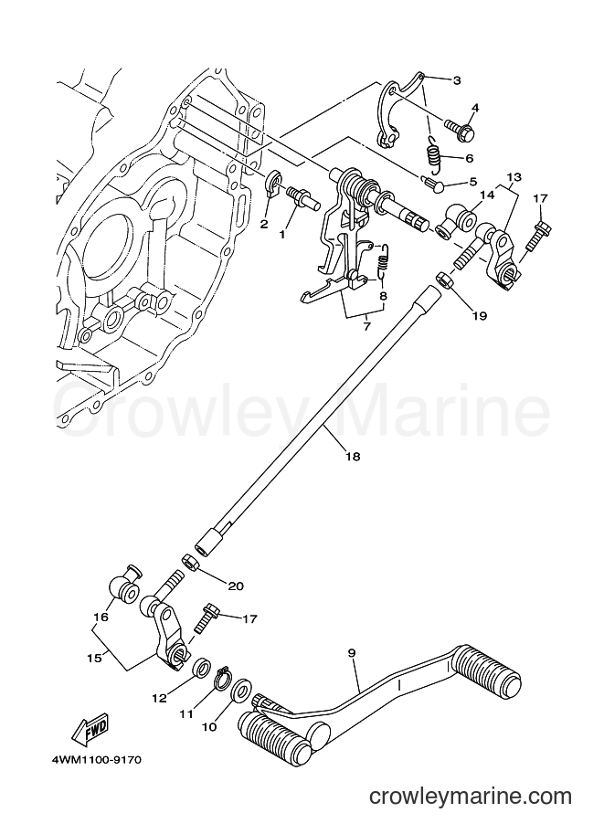 2000 Cruiser XV1600A - XV1600A (5JA5) [010] - SHIFT SHAFT