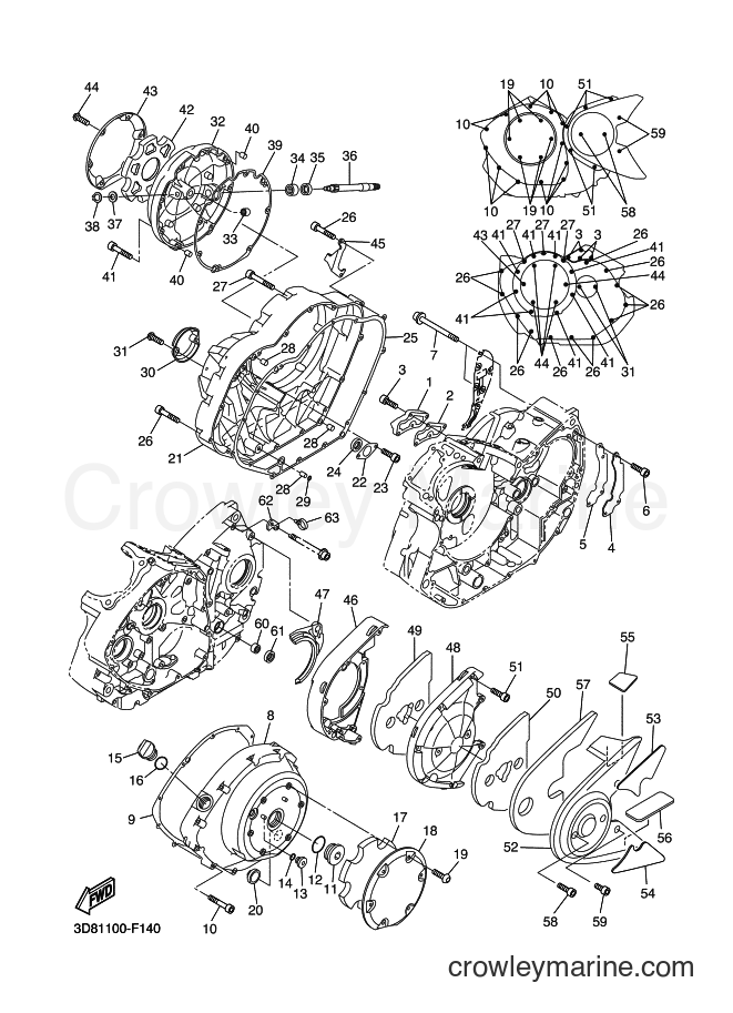 Yamaha Motors XVS1300A (11C1) [030] - CRANKCASE COVER 1