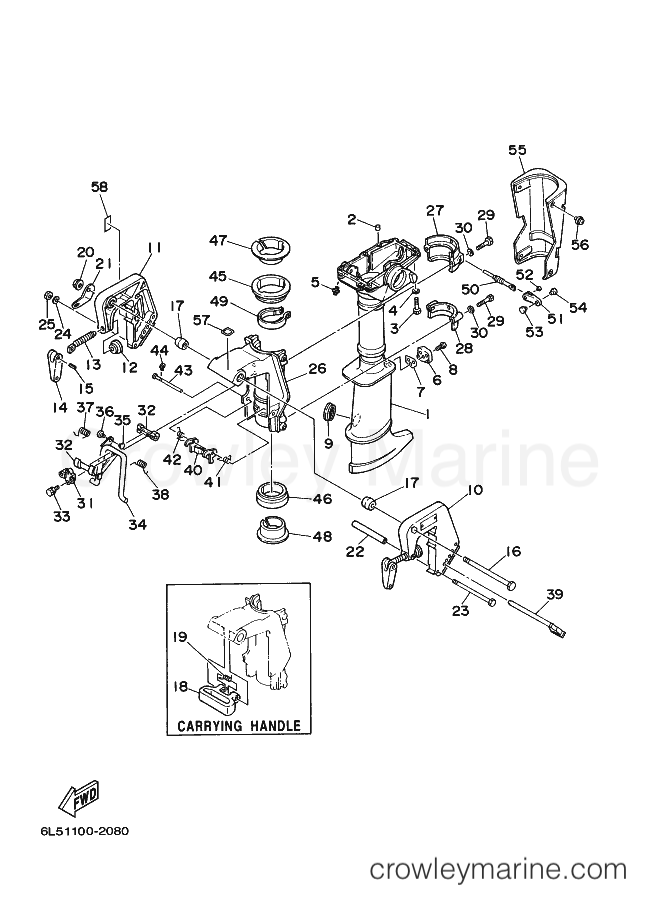 Yamaha Motors 3MSHA (6L51) [080] - UPPER CASING & BRACKET