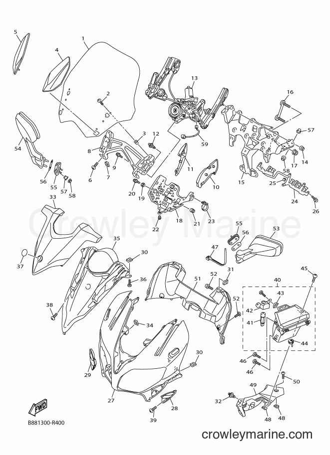 Yamaha Motors FJR1300-AS (B954) [050] - COWLING 1