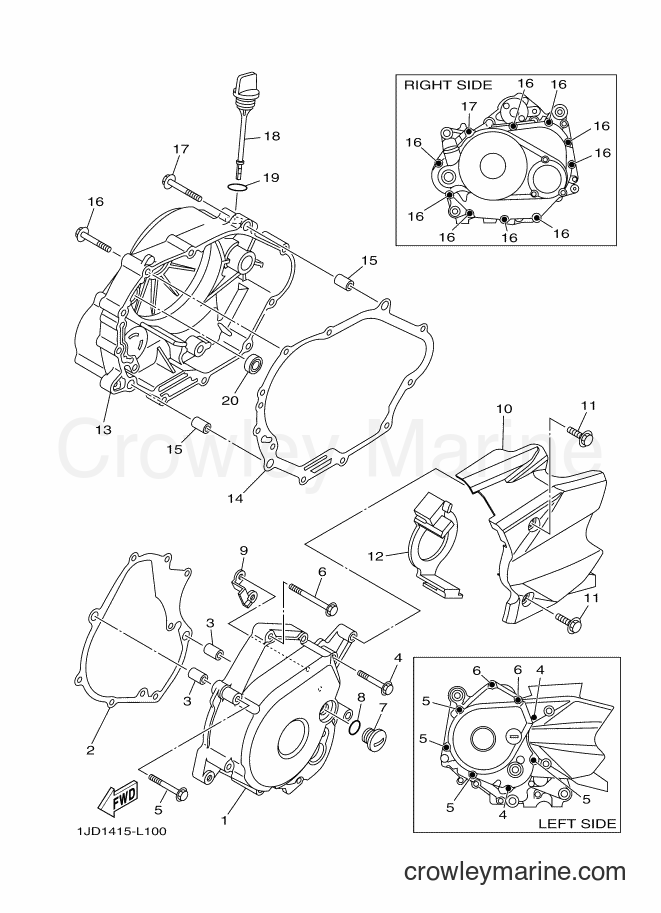 2016 Scooter T115C-5 - T115C-5 (BP41) [010] - CRANKCASE COVER 1