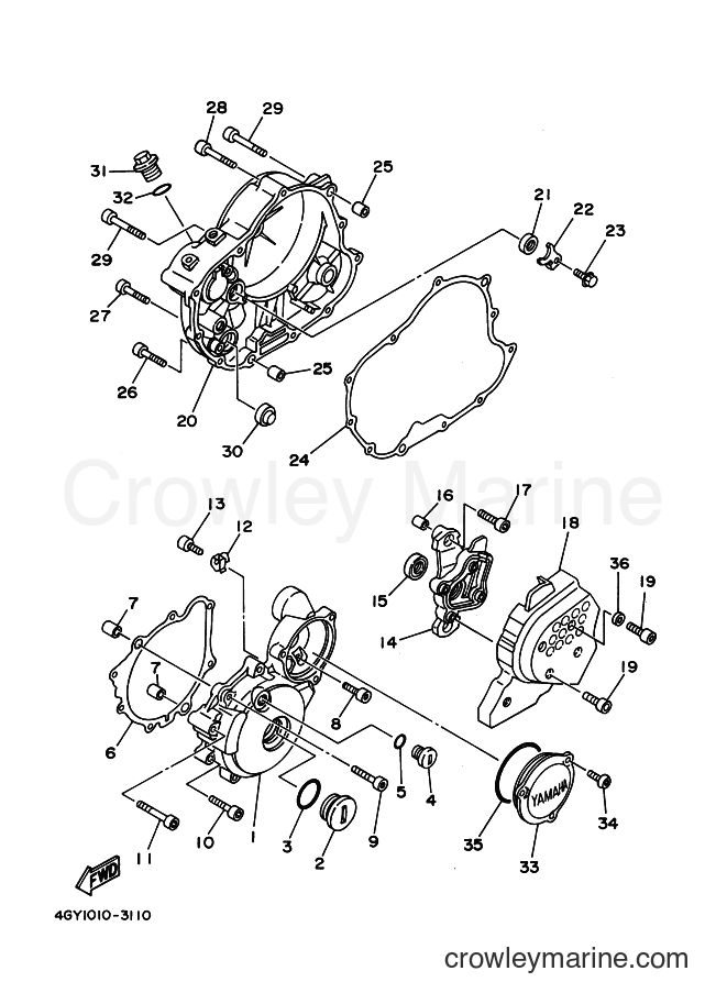 1994 Dirt Bike TT250R - TT250R (4MR1) [010] - CRANKCASE COVER 1
