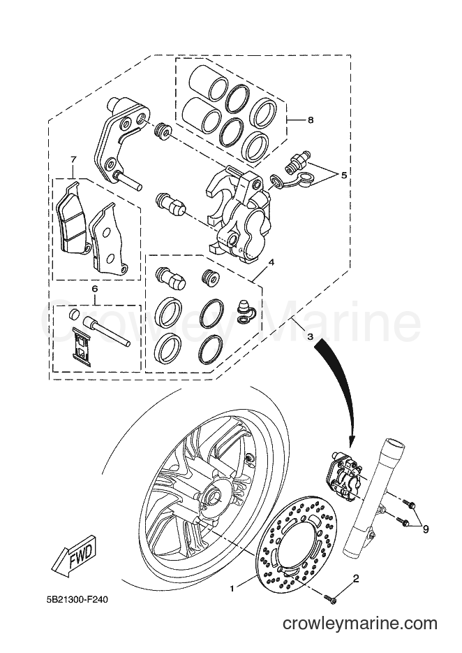 2007 Scooter VP250 - VP250 (5B21) [070] - FRONT BRAKE CALIPER