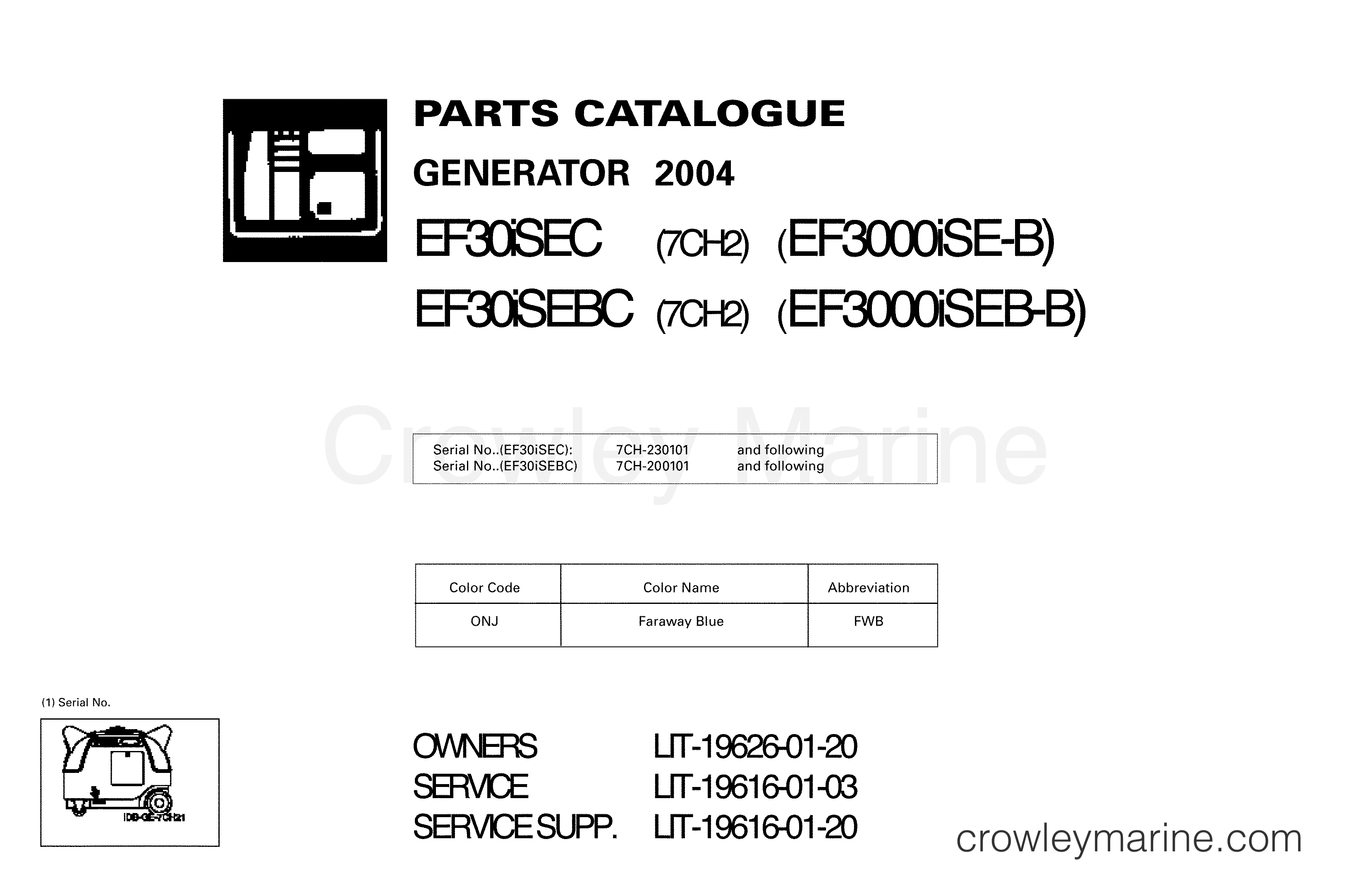 2004 Generator 3000 - EF3000ISEC - 1 TITLE PAGE
