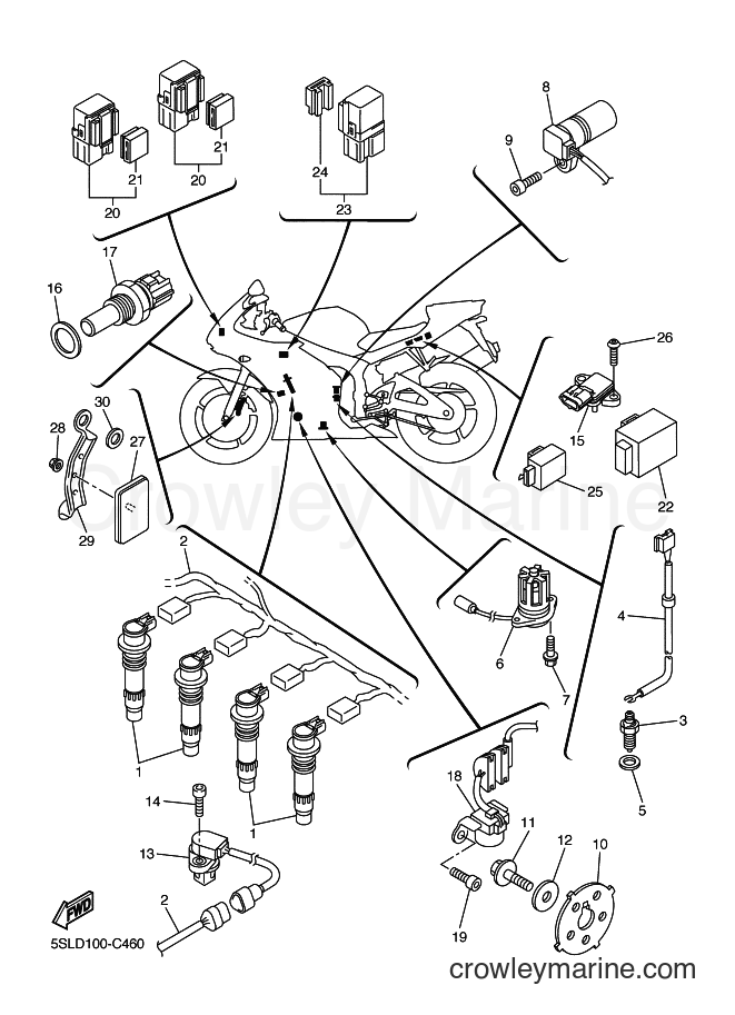 2004 Sport Bike YZF-R6SP - YZF-R6SP (5SLK) [010] - ELECTRICAL 1