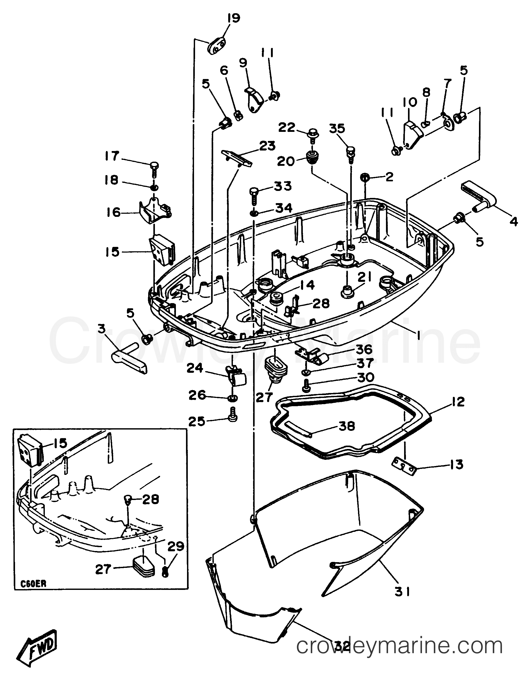 Yamaha Motors C60TLRV - BOTTOM COWLING