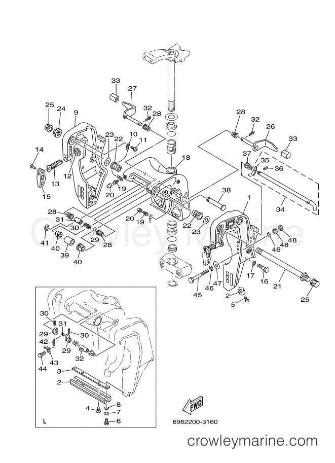 Yamaha Motors 55BEDS (6972) [020] - BRACKET 1