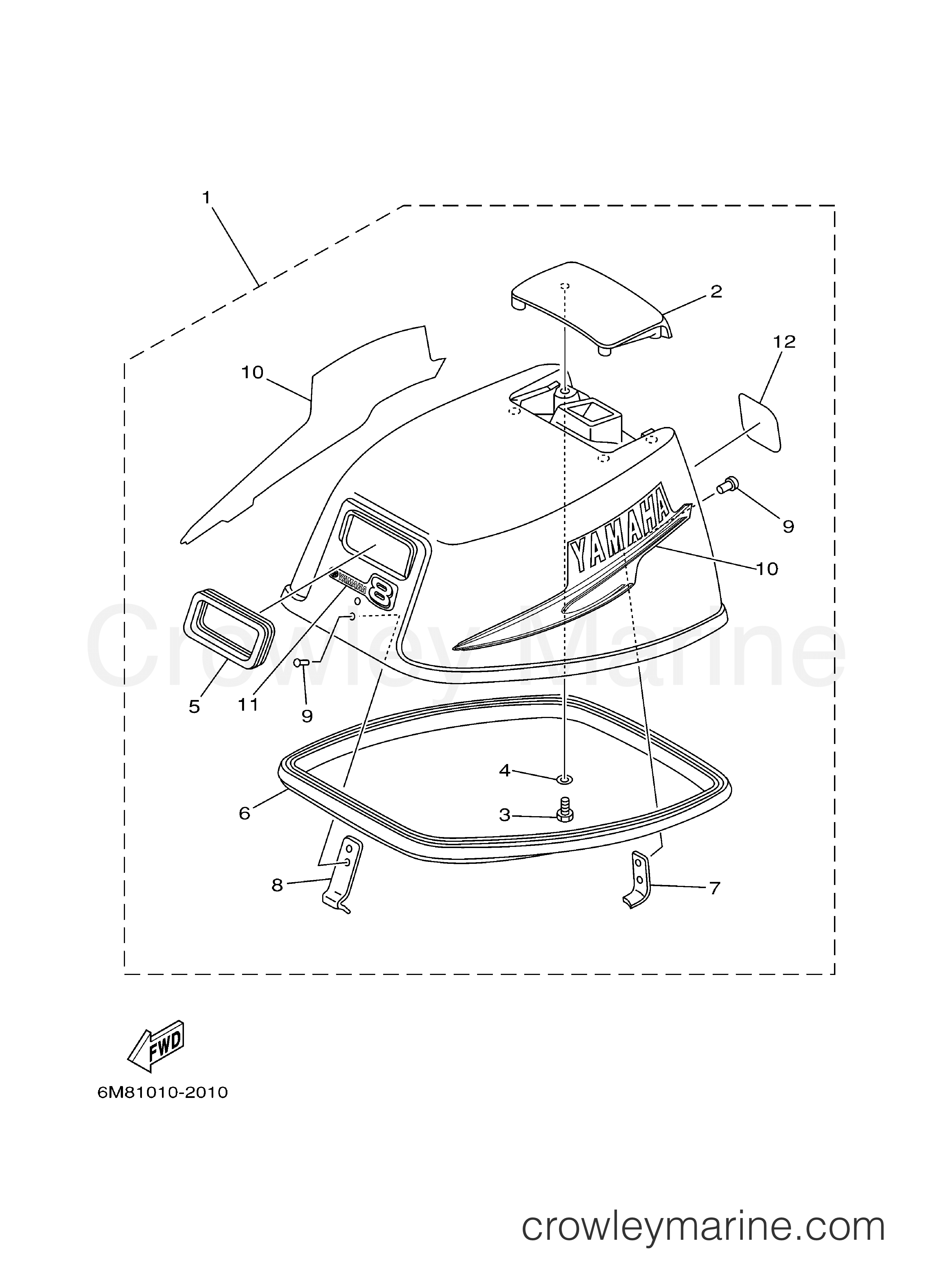 Yamaha Motors 8MSH - TOP COWLING