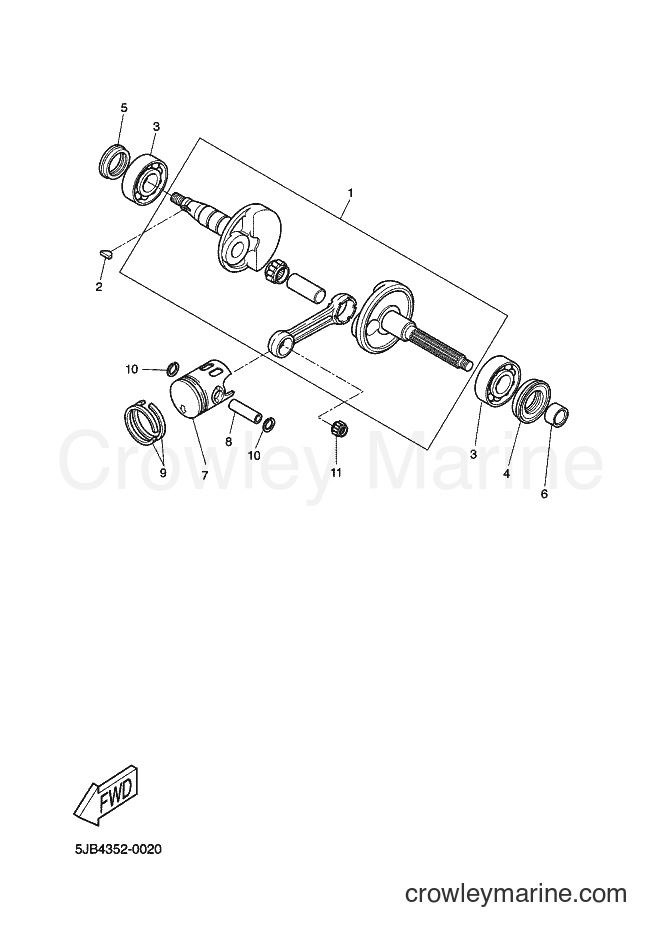 2001 Scooter YH50 - YH50 (5FV6) [010] - CRANKSHAFT & PISTON