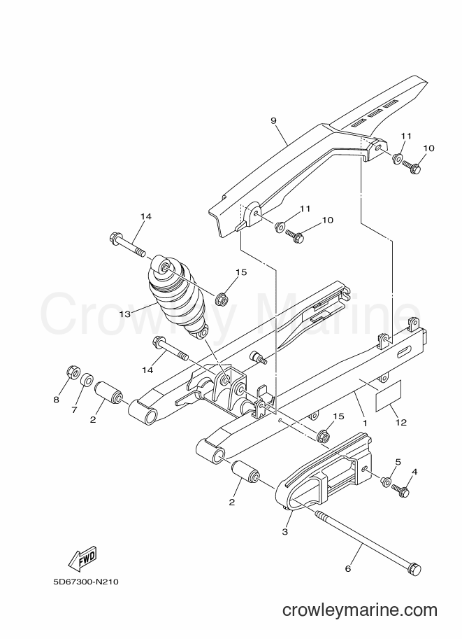 2014 Scooter T135FI - T135FI (5D67) [010] - REAR ARM & SUSPENSION