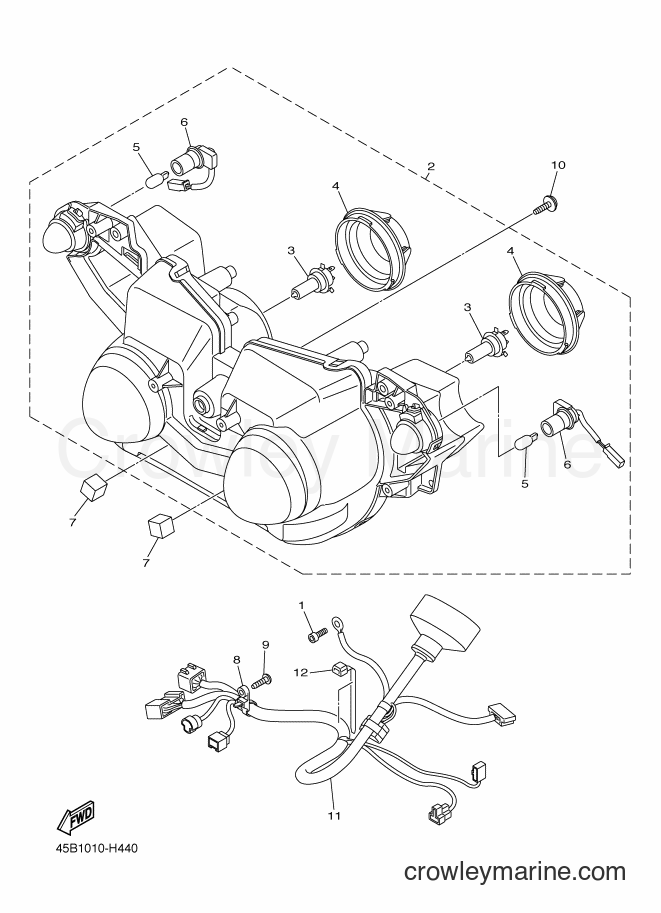 2011 Sport Bike YZF-R1 - YZF-R1 (45B2) [010] - HEADLIGHT