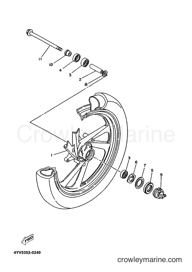 2002 Scooter TZR50 - TZR50 (4YV6) [010] - FRONT WHEEL