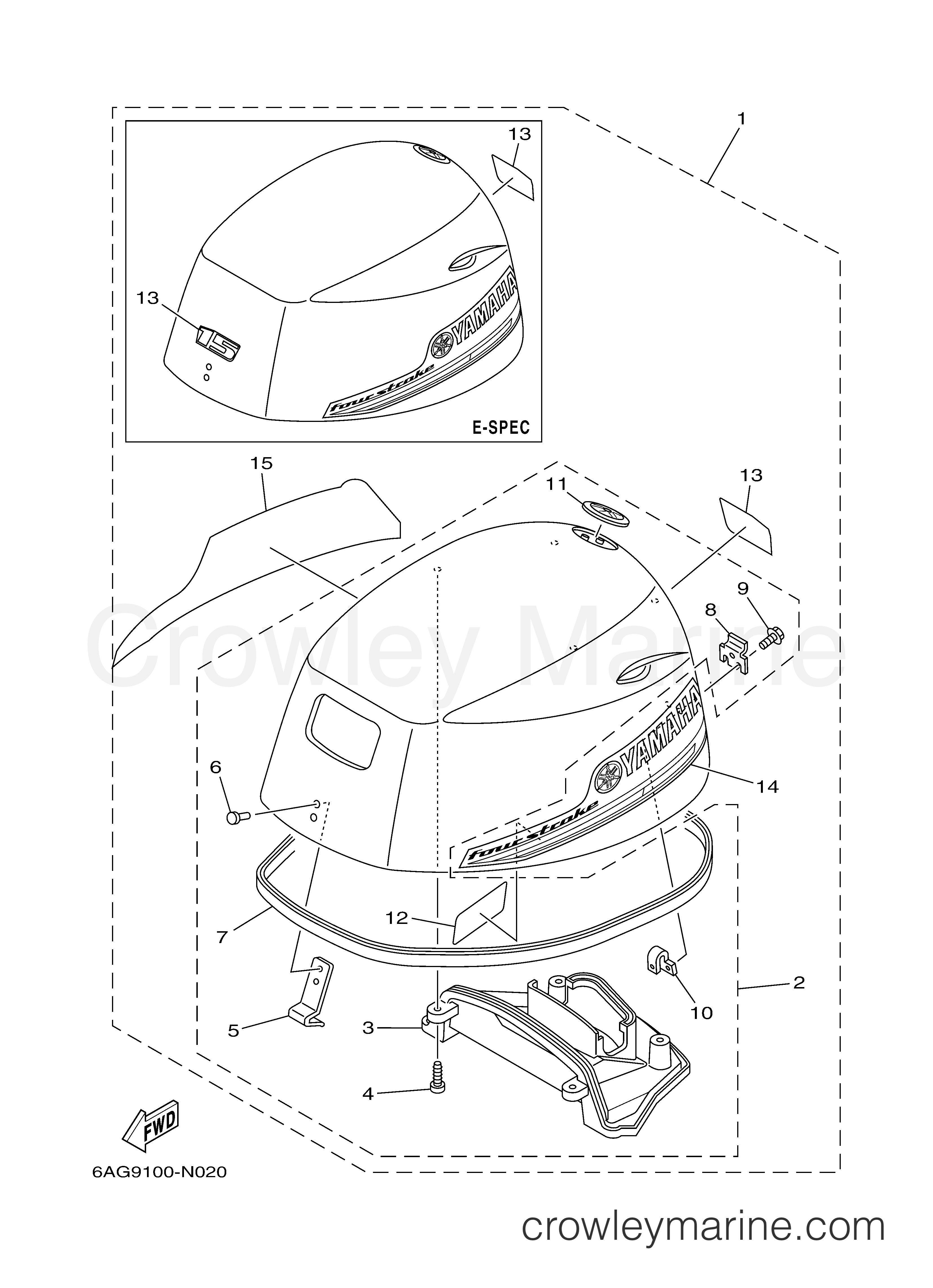 Yamaha Motors F15LPHA - TOP COWLING
