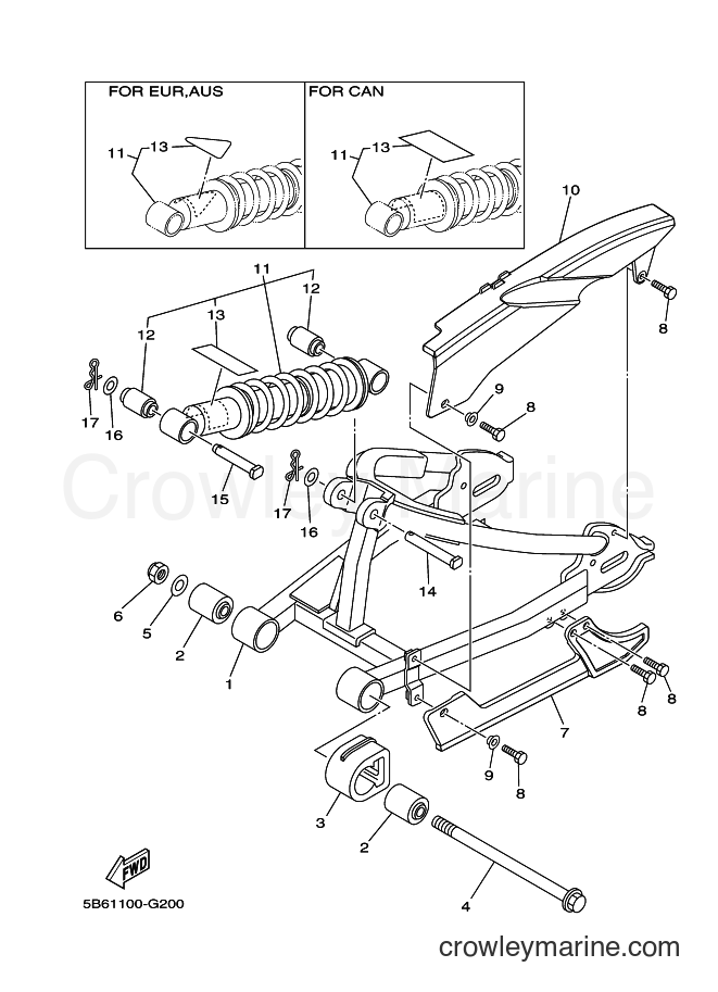 Yamaha Motors TT-R110E (5B62) [010] - REAR ARM & SUSPENSION