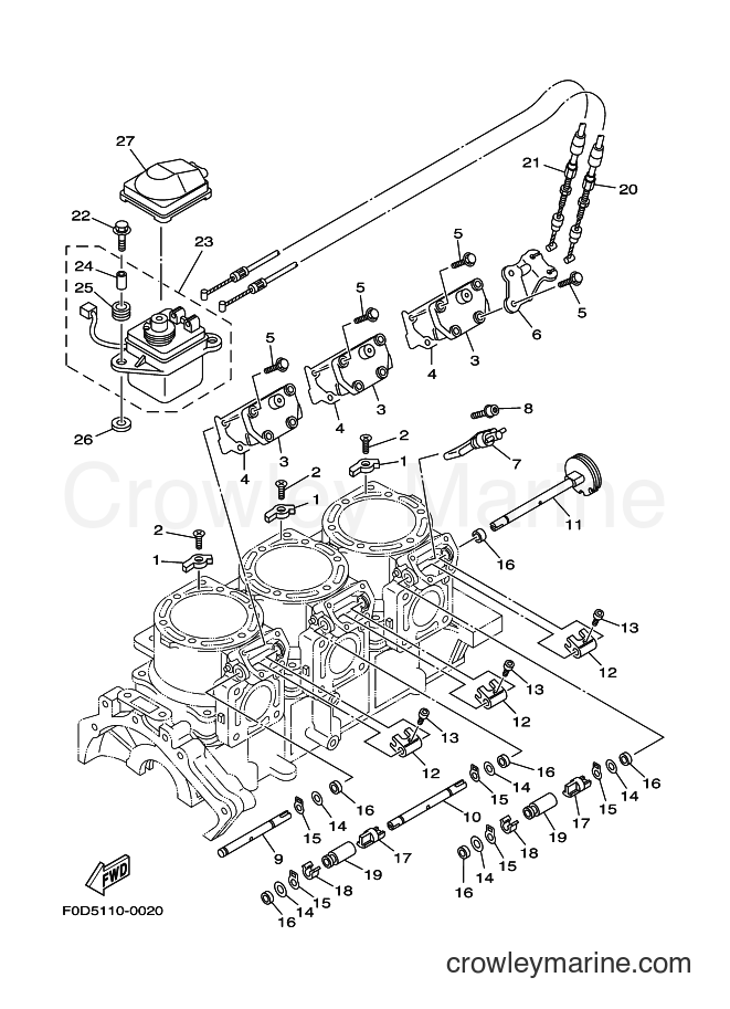 Yamaha Motors JET FOR XA1200Y (66V2) [03A] - CYLINDER & CRANKCASE 2