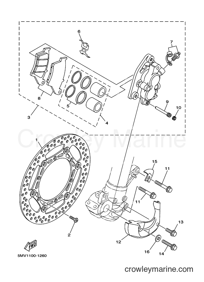 2001 Dirt Bike YZ250F - YZ250F (5NL2) [030] - FRONT BRAKE CALIPER